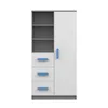 A product shot of a children's bookshelf with drawers and a door. Náhled obrázku produktu