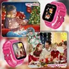Collage of images showing a girl with Christmas lights, a pink smartwatch, a family at Christmas dinner, and another pink smartwatch. Produktbild-Vorschau