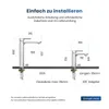 Diagrams showing the dimensions and installation details of two different sizes of faucets. Náhled obrázku produktu