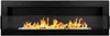 A modern black ethanol fireplace with visible flames behind a glass panel. Anteprima dell’immagine prodotto