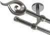 Gardinenstange Set Edelstahl Look Metall Ø 16mm Produktbild-Vorschau 1