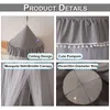 65x270cm Moskitonetz Bett Kinder Grau Kinderbett Betthimmel Produktbild-Vorschau 8