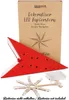 A red LED paper star and its packaging are displayed, along with the battery pack and lights. Podgląd zdjęcia produktu