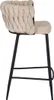 A side view of a beige bar stool with a black metal frame. Produktbild-Vorschau