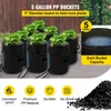 A hydroponic growing system with multiple buckets and plants, along with marketing text and icons. Anteprima dell’immagine prodotto