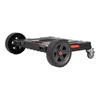 A black transport platform with large wheels and smaller caster wheels, shown from a side angle against a white background. Produktbild-Vorschau