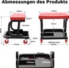 Wiltec taboret warsztatowy z półką 37,5x36x38,5cm z kółkami Podgląd zdjęcia produktu 10