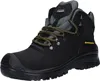 A black work boot with yellow laces and gray accents. Produktbild-Vorschau