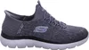 A side view of a single gray Skechers shoe against a white background. Náhled obrázku produktu