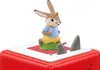 A toy figurine of a rabbit on a red base with a white top, featuring two gray shark fins. Produktbild-Vorschau