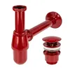 tecuro Siphon mit Pop Up Ablaufventil rot (RAL 3003) - Produktbild-Vorschau 1