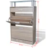 vidaXL Schuhschrank mit Schubfach & oberes Glasregal Holz Produktbild-Vorschau 9