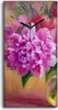 Küche Wohnzimmer Wand Leinwand Uhr 30x60 Gemälde Blumen Produktbild-Vorschau 1