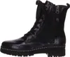 A side view of a black patent leather lace-up boot with a side zipper. Produktbild-Vorschau