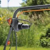 Close-up of the handle and controls of an electric lawn aerator. Produktbild-Vorschau