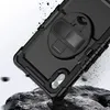 A black phone case with a kickstand and strap is shown falling onto rocks. Anteprima dell’immagine prodotto
