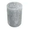 Stumpenkerze aus Paraffin, Silbergrau, Rustic, WENZEL, Produktbild-Vorschau 2