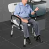Duschstuhl, 360° drehbar, Tragfähigkeit 180 kg, WEISS Produktbild-Vorschau 3