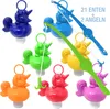 Einhorn Enten Angeln | 21x bunt Unicorn Entchen mit Öse & Produktbild-Vorschau 1