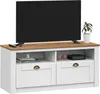 TV Lowboard BOLTON aus massiver Kiefer in weiß/braun, TV Produktbild-Vorschau 10