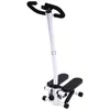 A white and black fitness stepper with handlebars against a white background. Podgląd zdjęcia produktu