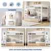 Etagenbett Metall MDF mit 4 LED Schubladen Ablage Produktbild-Vorschau 4