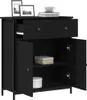 vidaXL Sideboard Schwarz Eichen-Optik 70 x 30 x 80 cm Produktbild-Vorschau 3