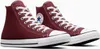 A pair of maroon Converse Chuck Taylor All Star high-top sneakers with white laces and soles, presented on a white background. Produktbild-Vorschau