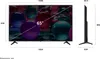 Dimensions of a television set are shown with measurements in millimeters. Produktbild-Vorschau