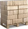 A pallet of compressed wood briquettes wrapped in plastic. Produktbild-Vorschau