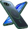 Two phone cases are shown diagonally, one on top of the other, against a white background. The top case is transparent with a green frame and a green magnetic ring with a 'G' logo inside. The bottom case is also transparent with a green frame and a dark gr Náhľad obrázku produktu