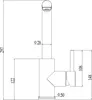 A technical drawing of a faucet with dimensions. Produktbild-Vorschau