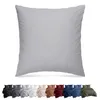 A light gray pillowcase is shown against a white background, with a row of various colored bedding sets displayed below. Produktbild-Vorschau