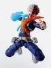 An action figure of Shoto Todoroki from My Hero Academia, posed dynamically with fire and ice effects. Produktbild-Vorschau