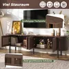 Merax TV Schrank mit 4 Türen aus MDF, TV Lowboard für bis Produktbild-Vorschau 4