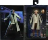 A collage showing an action figure of Doc Brown from Back to the Future, both out of its packaging and in its packaging. Náhled obrázku produktu