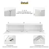 Diagrams and close-ups illustrating features of a white TV cabinet. Anteprima dell’immagine prodotto