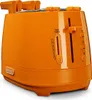 An orange De'Longhi toaster is shown from a front-side angle against a white background. Produktbild-Vorschau