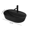 Lavabo in Vetroceramica NERO da appoggio 60 cm Anteprima dell’immagine prodotto 4