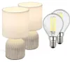 Keramik Tischleuchte Weiß Ø15cm inkl. 2x E14  LED 2,5W Produktbild-Vorschau 1