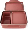 An open lunchbox with two compartments and a lid, shown from a top-down angle. Produktbild-Vorschau