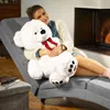 MONZANA® Ours En Peluche Très Douce Avec Noeud Rouge - Voir les images du produit 2