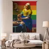 MuchoWow® Wandteppich Wandbehang Milchmädchen - Regenbogen Produktbild-Vorschau 5