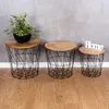 3er Set Beistelltisch Metall Metallkorb Schwarz Mango Produktbild-Vorschau 3