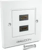 deleyCON 1x HDMI Dose Wanddose 2x Port Unterputz Montage - Produktbild-Vorschau 1