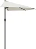 A half-round balcony umbrella with a black pole and sand-colored fabric, set against a white background. Náhľad obrázku produktu