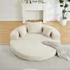 2-in-1 Schlafsofa in Beige – Halbrundes Sofa verwandelt Produktbild-Vorschau 1
