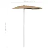 vidaXL Mezzo ombrellone con asta 180x90 cm Taupe Anteprima dell’immagine prodotto 8