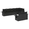 Design 8-tlg. Garten-Sofagarnitur mit Kissen Schwarz Poly Produktbild-Vorschau 2