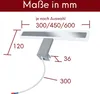 A diagram showing the dimensions of a light fixture. Voir les images du produit